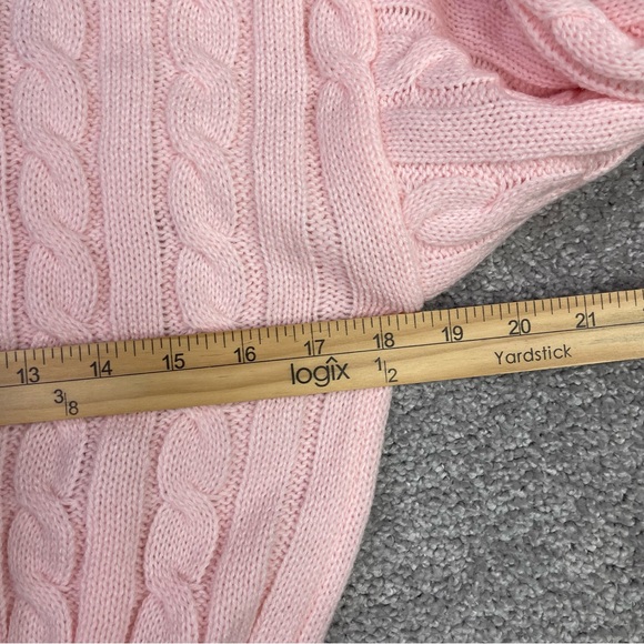 SHEIN Sweater Women’s Medium Pink Heart Cable Knit Valentine’s Day - Picture 6 of 9